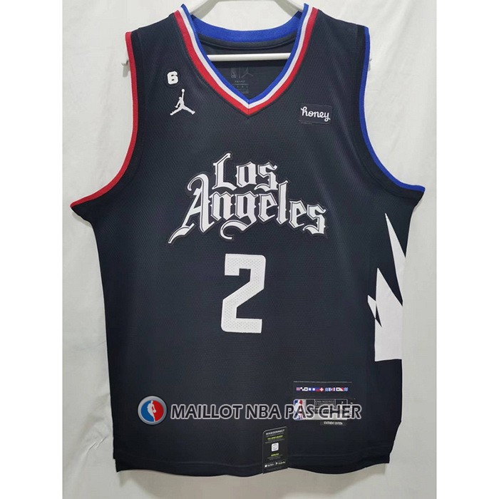 Maillot Los Angeles Clippers Kawhi Leonard NO 2 Statement 2022-23 Noir